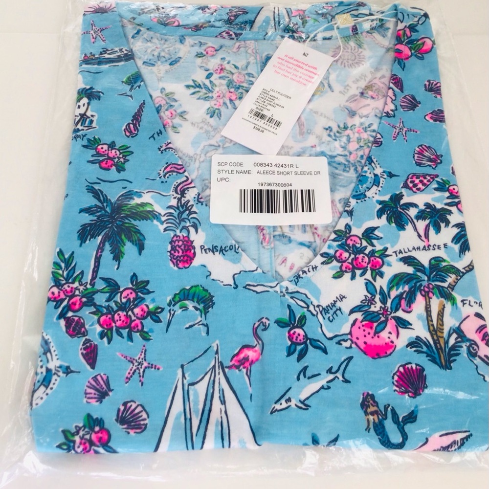 Lilly Pulitzer Aleece Dress-Amalfi Blue Lillys Roadtrip-Florida- NWT In Package - Picture 7 of 11